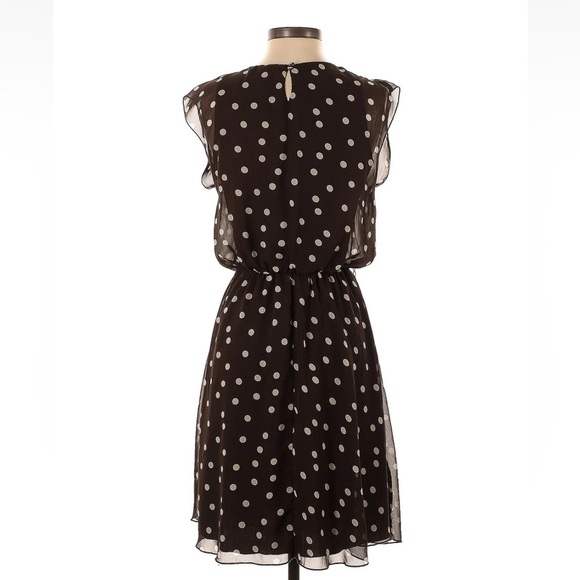 Tacera Brown and White polka dot Casual Dress size large. - Picture 2 of 10